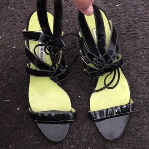 Manolo blahnik Patent black sandals